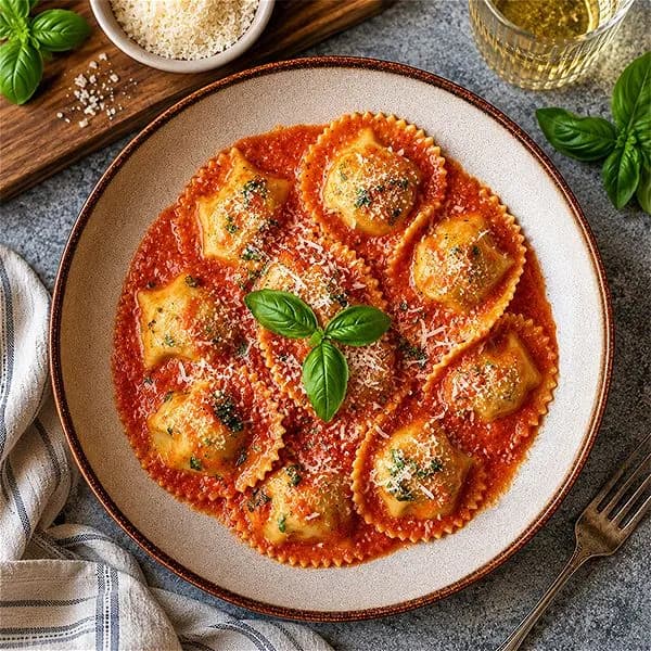 Mushroom Bauletti in Rose Sauce