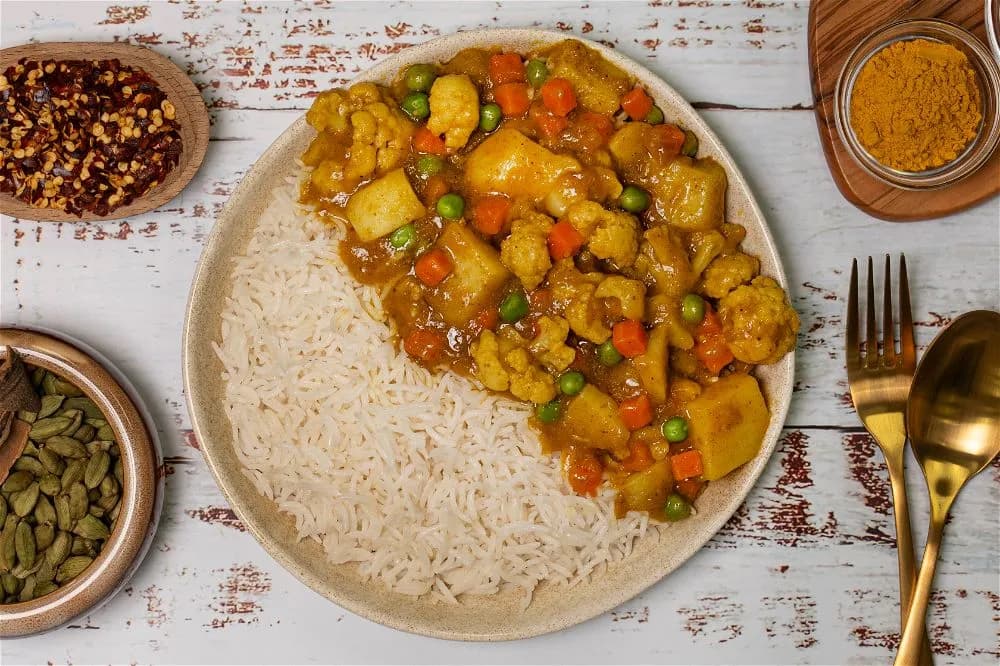 Vegetable Curry With Rice