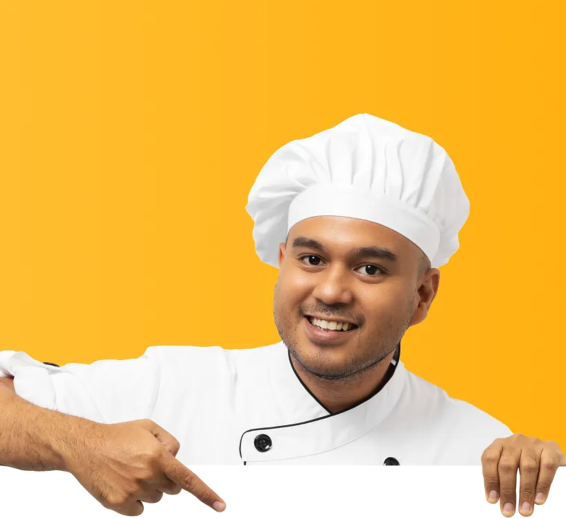 EZeats chef presenting meal benefits