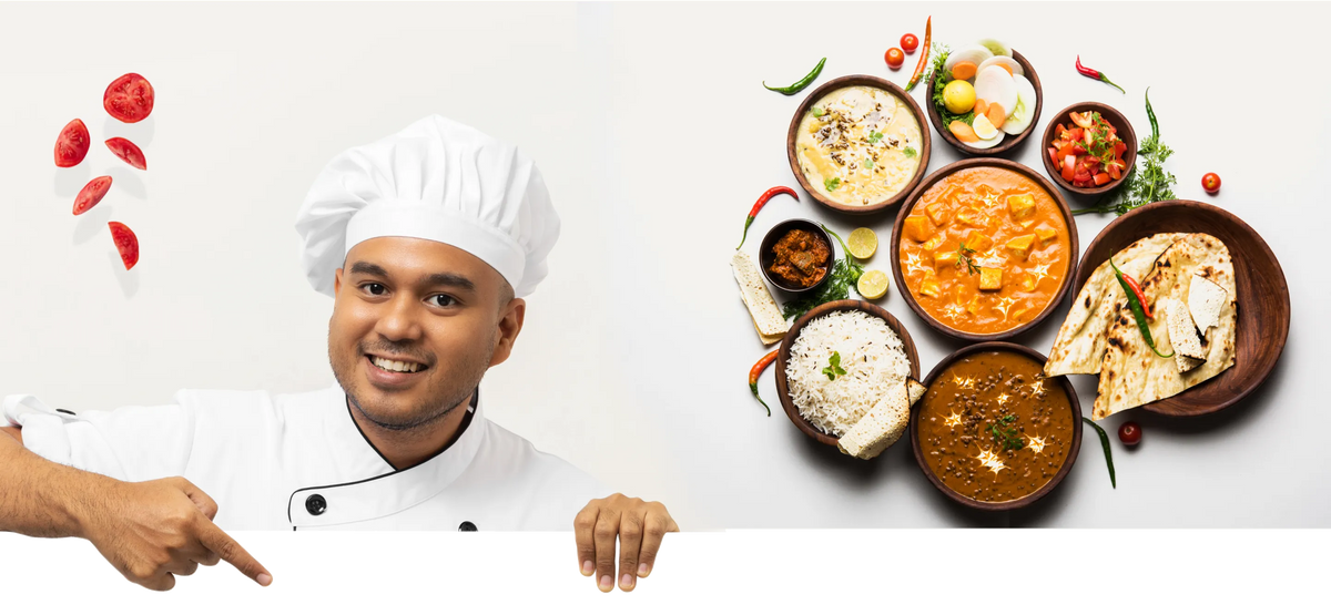Chef with fresh meals from the EZeats kitchen